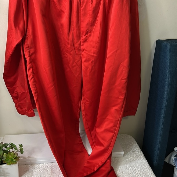 Dogg Supply Poly Red‎ Satin Men's Notched Collar Sleep Set size 3X - Picture 5 of 10